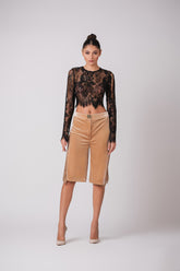 Sheer lace long sleeve top
